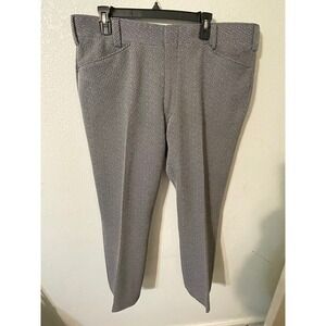VTG EXCELLO Mens Knit Slacks Pants Black White Herringbone Groovy 70s Fun